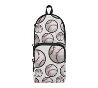 ISAOA Astuccio grande capacit¨¤ con tasche multiple stampa palla da baseball sacchetto sacchetto scuola ufficio adolescenti ragazze ragazzi, #01, Taglia unica, Adorabile