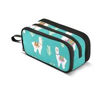 ISAOA Astuccio grande capacità con lama alpaca e cactus, borsa grande per penne, cancelleria per ragazze, ragazzi, adulti, studenti, #68, Taglia unica, Organizer per borse
