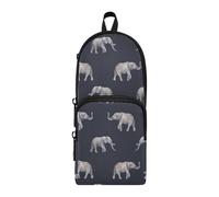 ISAOA Astuccio grande capacità con tasche multiple acquerello elefante modello Sealess sacchetto sacchetto scuola ufficio adolescenti ragazze ragazzi, #01, Taglia unica, Adorabile