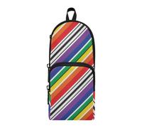 ISAOA Astuccio grande capacità con tasche multiple arcobaleno diagonale a righe sacchetto sacchetto scuola ufficio adolescenti ragazze ragazzi, #01, Taglia unica, Adorabile