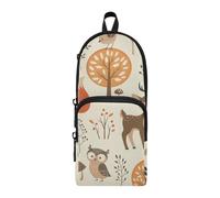 ISAOA Astuccio grande capacità con tasche multiple autunno foresta giungla animale volpe cervo coniglio sacchetto sacchetto scuola ufficio adolescenti ragazze ragazzi, #01, Taglia unica,
