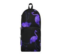 ISAOA Astuccio grande capacità con tasche multiple bellissimo acquerello viola fenicottero nero sacchetto sacchetto scuola ufficio adolescenti ragazze ragazzi, #01, Taglia unica, Adorabile