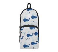ISAOA Astuccio grande capacità con tasche multiple con pesci subacquei balena sacchetto sacchetto scuola ufficio adolescenti ragazze ragazzi, #01, Taglia unica, Adorabile