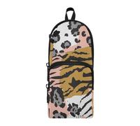 ISAOA Astuccio grande capacità con tasche multiple giungla zebrato leopardo rosa sacchetto sacchetto scuola ufficio adolescenti ragazze ragazzi, #45, Taglia unica, Adorabile