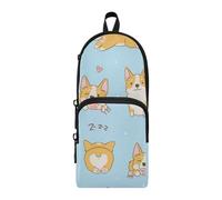 ISAOA Astuccio grande capacità con tasche multiple Kawaii giocoso cane Corgi sacchetto sacchetto scuola ufficio adolescenti ragazze ragazzi, #238, Taglia unica, Adorabile