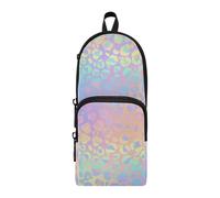 ISAOA Astuccio grande capacità con tasche multiple stampa leopardata ghepardo arcobaleno sfumato sacchetto sacchetto scuola ufficio adolescenti ragazze ragazzi, #167, Taglia unica, Adorabile