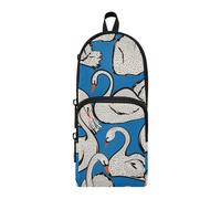 ISAOA Astuccio grande capacità con tasche multiple Summer Lake con Doodle Swan Pouch Bag School Office Teen Girls Boys, #01, Taglia unica, Adorabile