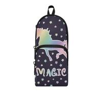 ISAOA Astuccio grande capacità con tasche multiple unicorno arcobaleno stelle sacchetto sacchetto scuola ufficio adolescenti ragazze ragazzi, #01, Taglia unica, Adorabile