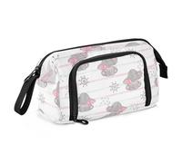 ISAOA Astuccio grande capiente, astuccio per matite carino con elefanti marinai, con cerniera, organizer per cancelleria per ufficio, università, materiale scolastico, per adolescenti, ragazze,