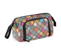 ISAOA Astuccio grande capiente, astuccio per matite Carreaux des Mandalas Traditionnels con cerniera, organizer per cancelleria per ufficio, università, materiale scolastico, per adolescenti, ragazze,