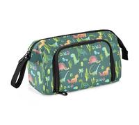 ISAOA Astuccio grande capiente, astuccio portapenne con dinosauri e cactus, con cerniera, organizer per cancelleria per ufficio, università, materiale scolastico, per adolescenti, ragazze, ragazzi e