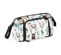 ISAOA Astuccio grande capiente, astuccio portapenne con lama e cactus, con cerniera, organizer per cancelleria per ufficio, università, materiale scolastico, per adolescenti, ragazze, ragazzi e