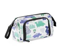 ISAOA Astuccio grande capiente con dinosauri, astuccio creativo per penne con cerniera, organizer per cancelleria per ufficio, università, materiale scolastico, per adolescenti, ragazze, ragazzi e
