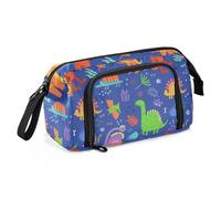 ISAOA Astuccio grande capiente con dinosauri, portapenne con cerniera, organizer per cancelleria per ufficio, università, materiale scolastico, per adolescenti, ragazze, ragazzi e adulti, #156, Taglia