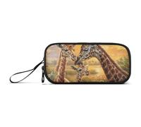 ISAOA Astuccio grande con 3 scomparti, con giraffe e scritta "Mother and Baby Giraffes" (lingua italiana non garantita), Madre e Baby Giraffe Amore, Taglia unica, Organizer per borse