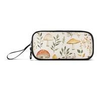ISAOA Astuccio grande con motivo di piante a fungo, 3 scomparti, portatile, grande, per adolescenti, ragazzi, ragazze, adulti, studenti, Modello Piante Fungo, Taglia unica, Organizer per borse