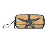 ISAOA Astuccio grande con sagoma di stelle marine, 3 scomparti, portatile, grande, per adolescenti, ragazzi, ragazze, adulti, studenti, Tavola Silhouette Stella Marina, Taglia unica, Organizer per