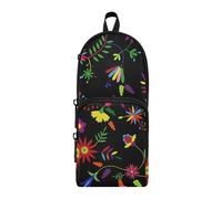 ISAOA Astuccio grande con tasche multiple, colorato, motivo floreale messicano, per scuola, ufficio, adolescenti, ragazze e ragazzi, #01, Taglia unica, Adorabile