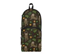 ISAOA Astuccio grande con tasche multiple, con bradipo carino e sacchetto per piante, per scuola, ufficio, adolescenti, ragazze e ragazzi, #01, Taglia unica, Adorabile