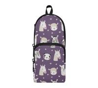 ISAOA Astuccio grande con tasche multiple, con simpatici animali, alpaca, zebra, panda, stelle, sacchetto, scuola, ufficio, adolescenti, ragazze e ragazzi, #01, Taglia unica, Adorabile