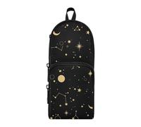 ISAOA Astuccio grande con tasche multiple, motivo cosmo con sole, luna, stelle, per scuola, ufficio, adolescenti, ragazze e ragazzi, #01, Taglia unica, Adorabile