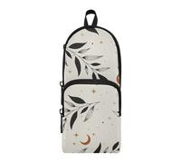 ISAOA Astuccio grande con tasche multiple, motivo: piante, luna, stella, boho, per scuola, ufficio, adolescenti, ragazze e ragazzi, #175, Taglia unica, Adorabile