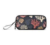 ISAOA Astuccio portamatite, grande capacità, con 3 scomparti, portatile, grande, per adolescenti, ragazzi, ragazze, adulti, studenti, Pianta di corallo tropicale dei, Taglia unica, Organizer per borse