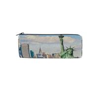 ISAOA Astuccio rotondo con bellissimo skyline di New York City, astuccio portapenne adatto per bambini, studenti o ufficiali, borsa per trucchi da viaggio, #01, Misura unica, Adorabile