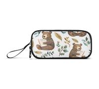 ISAOA Bears Read Books - Astuccio con 3 scomparti, grande capacità, portatile, grande, per adolescenti, ragazzi, ragazze, adulti, studenti, Gli orsi leggono libri carini, Taglia unica, Organizer per