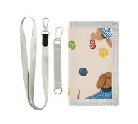 ISAOA Bellissimo portafoglio per bambini con cucciolo di cane, per ragazzi e ragazze, portafoglio a tre ante con tasca portamonete con cerniera e porta carte, portafoglio novità per regali di