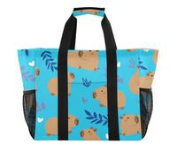 ISAOA Blue Cute Capybara Borse da Spiaggia per le Donne Grande Impermeabile Beach Tote Bag Viaggi Piscina Yoga Infermiera Shopping Tote Bag