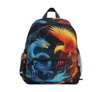 ISAOA Blue Dragon Fire Phoenix - Zaino per la scuola materna, per bambini, per la scuola materna, stile casual, per ragazzi e ragazze