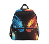 ISAOA Blue Red Dragon Fire - Zaino per la scuola materna per bambini, piccolo, a tracolla, per scuola materna, casual, per ragazzi e ragazze