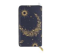 ISAOA Boho Moon Flowers Portafoglio Borsetta, Multi-funzione Borsetta Zipper Pochette Borsetta, Grande Capacità Porta Carte,19 CM, #01, Taglia unica, alla moda