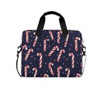 ISAOA Borsa a tracolla compatta per computer portatile, con tracolla imbottita Capybara Duck Christmas Candy Cane e tasca con cerniera per accessori