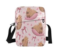 ISAOA Borsa a tracolla in tela borsa a tracolla borsa a tracolla Capybara Love Gift Box per uomo donna viaggi all'aperto lavoro