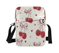 ISAOA Borsa a tracolla in tela borsa a tracolla borsa messenger borsa a tracolla con fiocco rosso ciliegia modello amore per uomo donna viaggi all'aperto lavoro