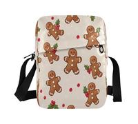 ISAOA Borsa a tracolla in tela borsa a tracolla borsa messenger omino pan di zenzero rosso ciliegia per uomo donna viaggi all'aperto lavoro