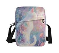 ISAOA Borsa a tracolla in tela borsa a tracolla Messenger Bag Butterfly Dream Cat per uomo donna viaggi all'aperto lavoro