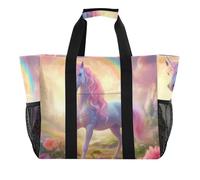 ISAOA Borsa da spiaggia a tema unicorno, grande, impermeabile, da viaggio, piscina, yoga, infermiera, shopping