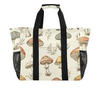 ISAOA Borsa da spiaggia con motivo a fungo da donna, grande, impermeabile, da spiaggia, da viaggio, piscina, yoga, infermiera, shopping