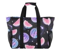 ISAOA Borsa da spiaggia con motivo anguria cielo stellato da donna, grande, impermeabile, da spiaggia, da viaggio, piscina, yoga, infermiera, shopping