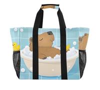 ISAOA Borsa da spiaggia con motivo Capybara da donna, grande, impermeabile, da spiaggia, da viaggio, piscina, yoga, infermiera, shopping