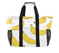 ISAOA Borsa da spiaggia con motivo di banane gialle per donne, grande, impermeabile, da spiaggia, da viaggio, piscina, yoga, infermiera, shopping