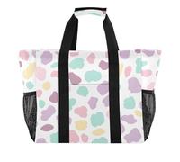 ISAOA Borsa da spiaggia con motivo leopardato chiaro da donna, grande, impermeabile, da viaggio, piscina, yoga, infermiera, shopping