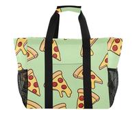 ISAOA Borsa da spiaggia con motivo pizza, da donna, grande, impermeabile, da viaggio, piscina, yoga, infermiera, shopping