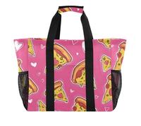 ISAOA Borsa da spiaggia con motivo pizza rosa hote da donna, grande, impermeabile, da spiaggia, da viaggio, piscina, yoga, infermiera, shopping