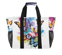ISAOA Borsa da spiaggia da donna con schizzi di inchiostro colorato, grande borsa da spiaggia, impermeabile, da viaggio, piscina, yoga, infermiera, shopping
