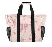 ISAOA Borsa da spiaggia da donna, grande, impermeabile, con fiocco di ciliegia, da viaggio, piscina, yoga, infermiera, shopping