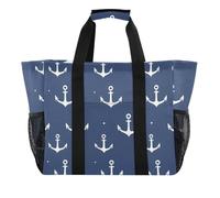 ISAOA Borsa da spiaggia da donna, grande, impermeabile, con motivo di ancora, da viaggio, piscina, yoga, infermiera, shopping